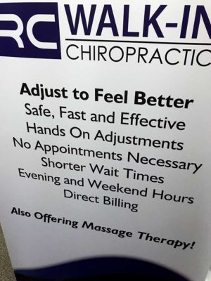 Welcome sign | RC Walk-In Chiro
